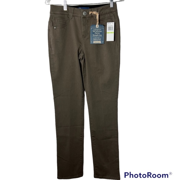 352 Democracy Brown BROL Straight Leg Pants Ab Solutions - Picture 1 of 12